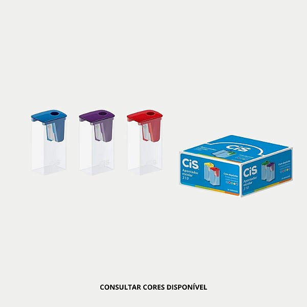 APONTADOR CIS COM DEPOSITO DE TAMBOR RETANGULAR (CORES SORTIDAS) 30535-P