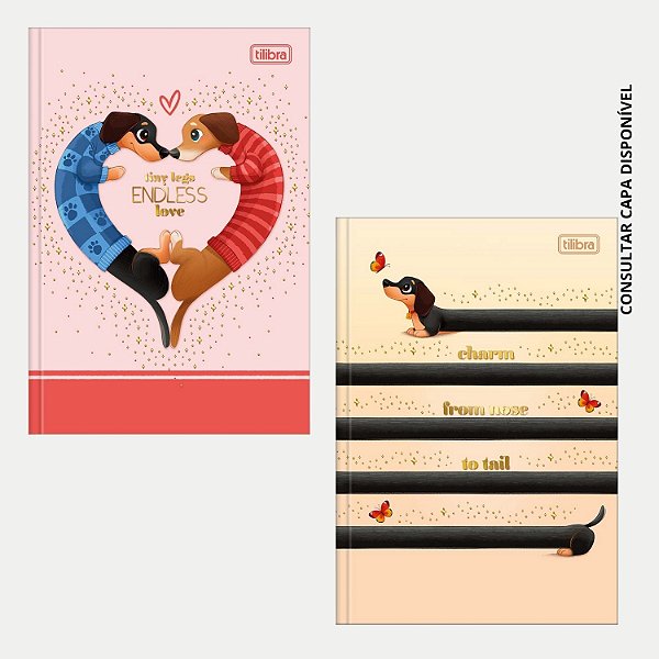 CADERNO TILIBRA BROCHURA CAPA DURA 1/4 (P) DE RECADO BROWNIE THE DOG FEMININO (CORES SORTIDAS)  30282-P