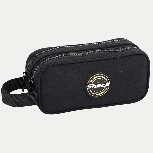 ESTOJO SEANITE SHOCK 2 ZÍPER LISO PRETO MASCULINO 29898-P