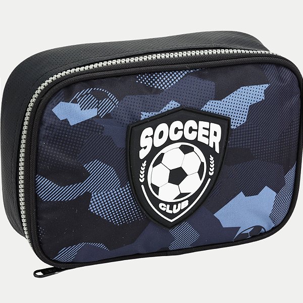 ESTOJO SEANITE SOCCER 1 ZÍPER BOX PRETO MASCULINO 30016-P