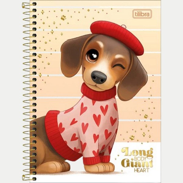 CADERNO TILIBRA ESPIRAL CAPA DURA 1/4 (P) DE RECADO BROWNIE THE DOG FEMININO (CORES SORTIDAS)  30283-P