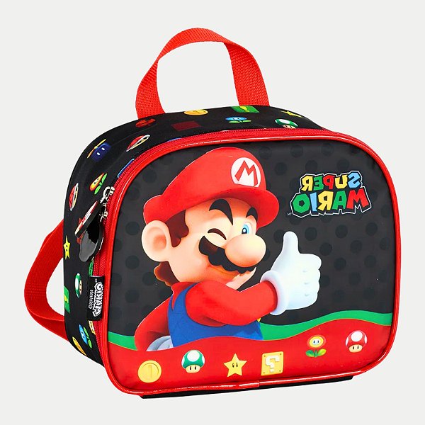 LANCHEIRA MAXLOG LUXCEL SUPER MARIO TRANSVERSAL PRETO MASCULINO  29305-P