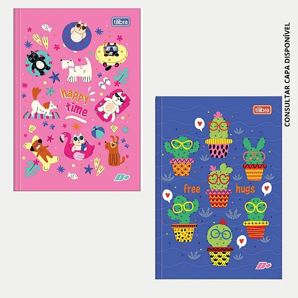 CADERNO TILIBRA BROCHURA CAPA DURA 1/4 (P) DE RECADO D+ 48F UNISEX(CORES SORTIDAS) 26774-P