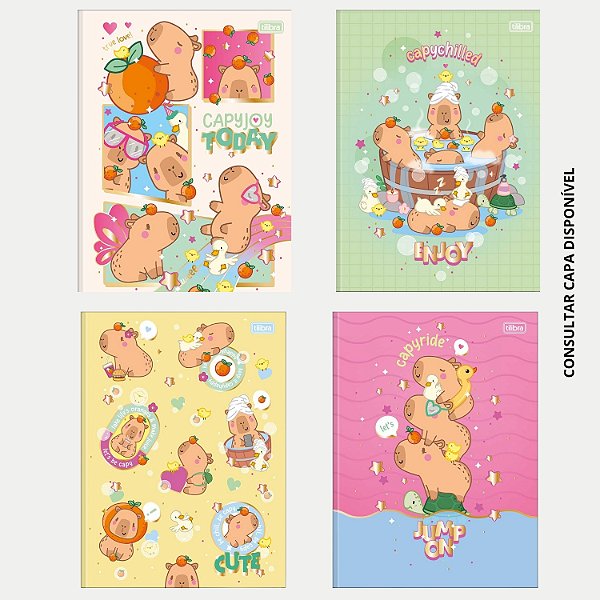 CADERNO TILIBRA BROCHURÃO CAPA DURA (G) CAPYCLUB FEMININO (CORES SORTIDAS)  27260-P