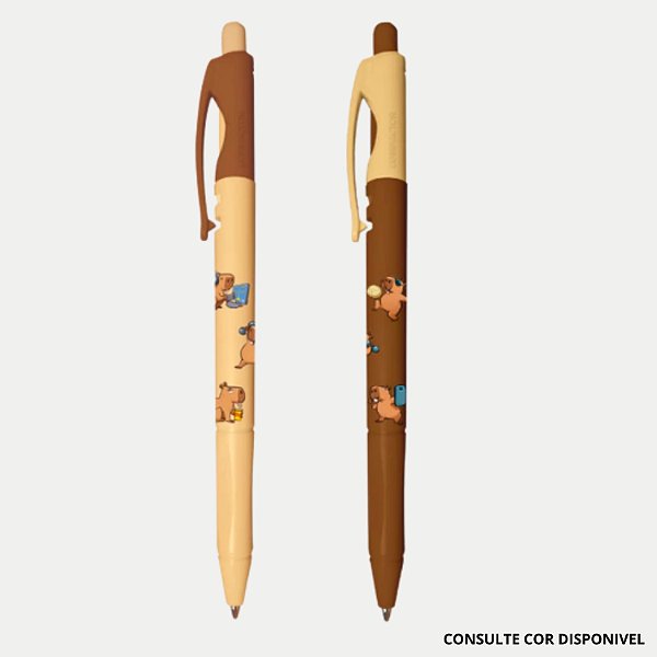 CANETA COMPACTOR ESFEROGRAFICA PONTA FINA 0.8 MM CAPIVARA UNIDADE (CORES SORTIDAS) 4158-P