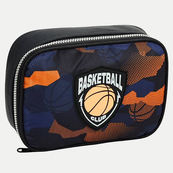 ESTOJO SEANITE BASKETBALL 1 ZÍPER BOX  PRETO  30031-P