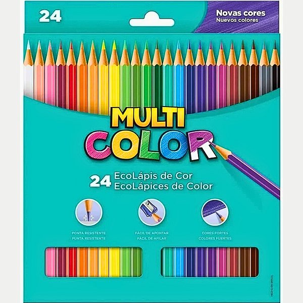 LÁPIS MULTICOLOR CAIXA COM 24 CORES  419-P