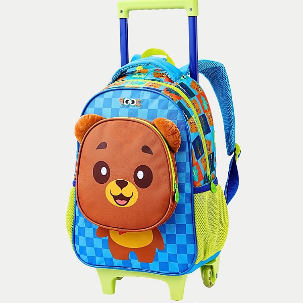 PASTA SEANITE ZOOP URSO DE CARRO/RODINHA AZUL CELESTE 30082-P