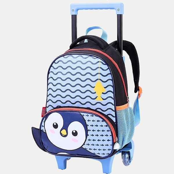 PASTA SEANITE ZOOP PINGUIM DE CARRO/RODINHA MASCULINO PRETO COM AZUL  29918-P