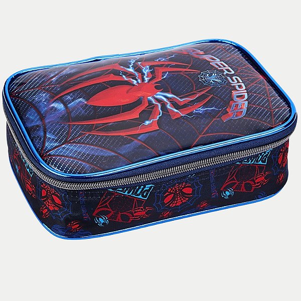 ESTOJO SEANITE SUPER SPIDER 1 ZÍPER BOX AZUL MARINHO MASCULINO 29906-P