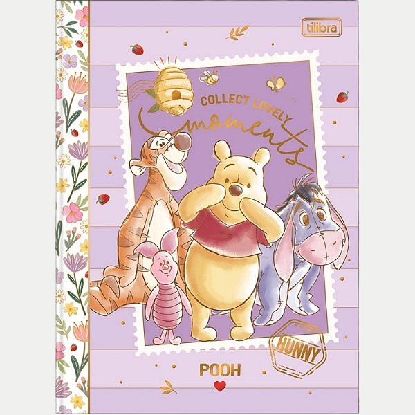 CADERNO TILIBRA BROCHURÃO CAPA DURA POOH COLEGIAL FEMININO (CORES SORTIDAS) 30180-P