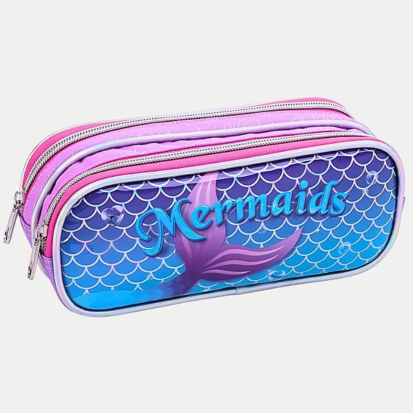 ESTOJO SEANITE MERMAIDS SEREIA 2 ZIPER LILAS FEMININA 301105-P