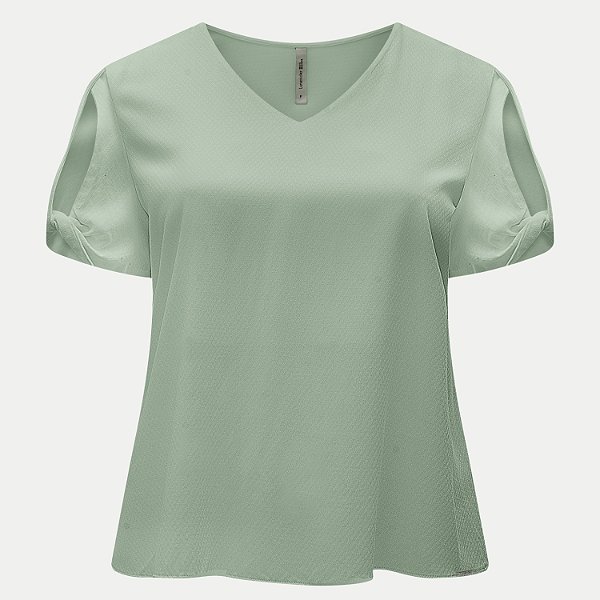 BLUSA LUNENDER MANGA CURTA MAIS MULHER VISCOSE VERDE FEMININA ADULTO