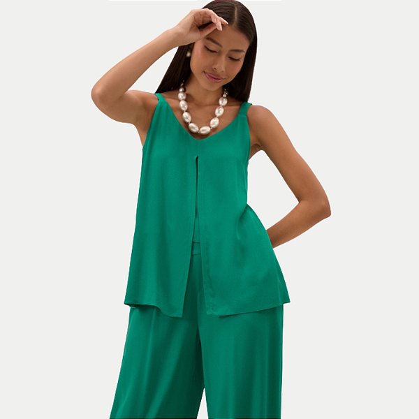 BLUSA LUNENDER REGATA VISCOSE VERDE FEMININA ADULTO