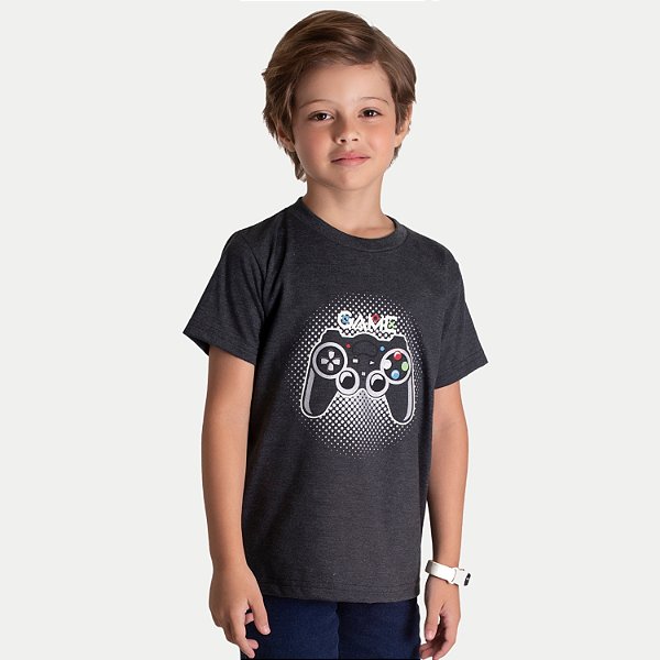 CAMISETA RANDA MUNDU MANGA CURTA COMFORT ALGODÃO SILKADA PRETA  MASCULINA INFANTIL