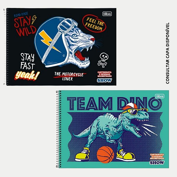 CADERNO TILIBRA CARTOGRAFIA CAPA DURA SHOW MASCULINO (CORES SORTIDAS) 30414-P