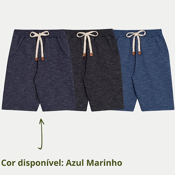 BERMUDA RANDA MUNDU MOLETOM  MARINHO MASCULINA INFANTIL