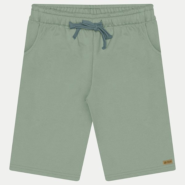 BERMUDA FICO MOLETOM CASUAL VERDE MASCULINA ADULTO