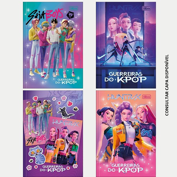 CADERNO TILIBRA BROCHURA CAPA DURA 1/4 (P) RECADO GUERREIRAS DO KPOP FEMININO (CORES SORTIDAS) 1246-P