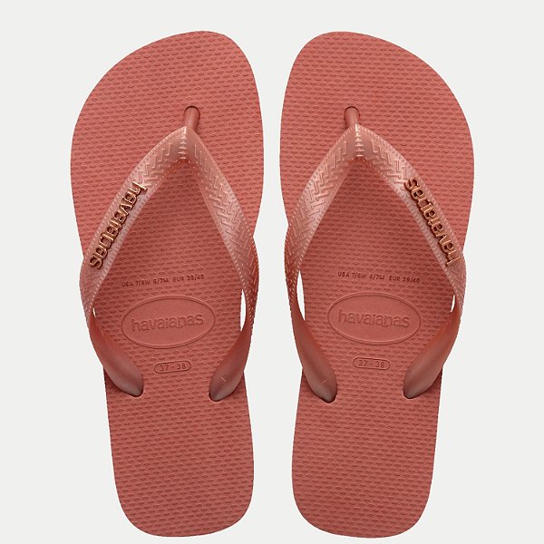 CHINELO HAVAIANAS TOP LOGO METALLIC TERRACOTA FEMININO ADULTO
