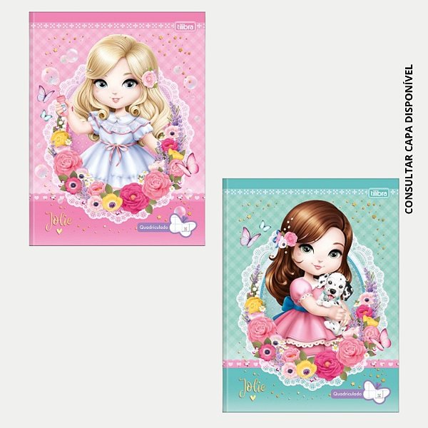 CADERNO TILIBRA QUADRIULADO 1CM BROCHURÃO CAPA DURA FEMININO (CORES SORTIDAS)  2481-P