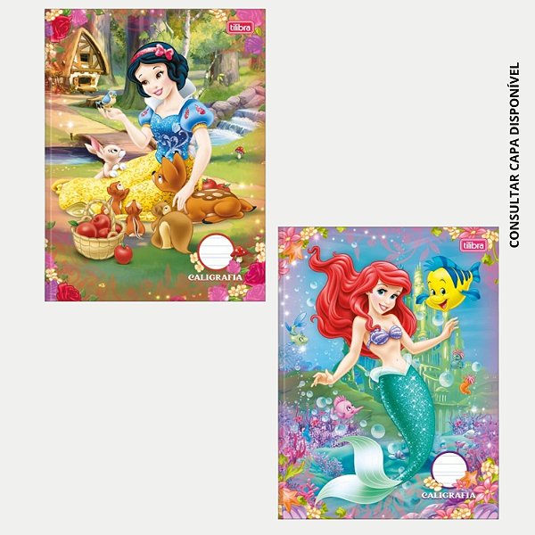 CADERNO TILIBRA CALIGRAFIA 2 LINHAS CAPA DURA PRINCESAS FEMININO (CORES SORTIDAS)  30199-P