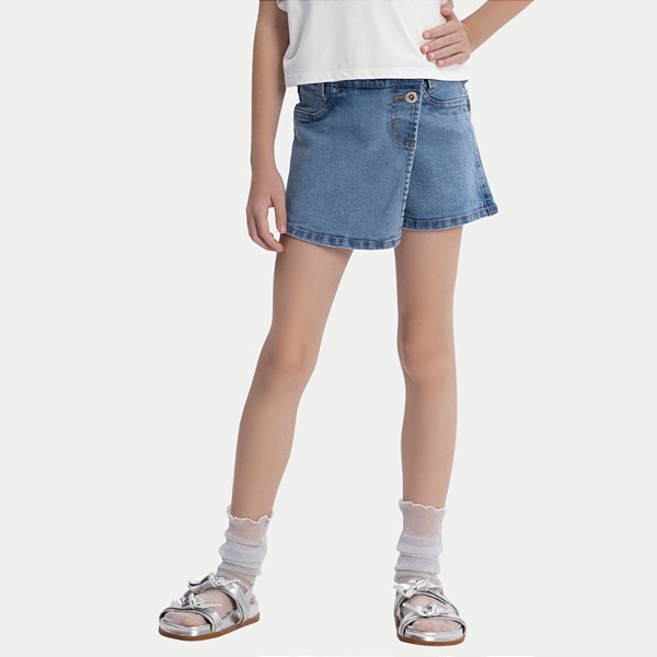 SHORT ALAKAZOO SAIA JEANS COM EALASTANO FEMININO INFANTIL