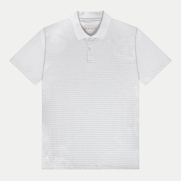 POLO FICO MANGA CURTA COMFORT DE MALHA CANELADA  BRANCO MASCULINO ADULTO