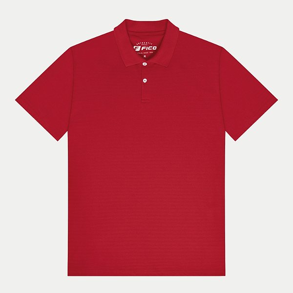 POLO FICO MANGA CURTA COMFORT MALHA CANELADA VEMELHO MASCULINA ADULTO