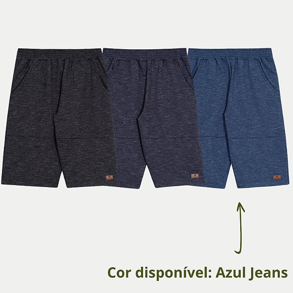 BERMUDA RANDA MUNDU MOLETOM CASUAL AZUL  MASCULINA INFANTIL