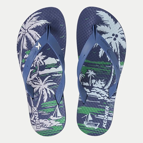 CHINELO KENNER DEDO SUMMER TROPICOS AZUL OCEANO MASCULINO ADULTO
