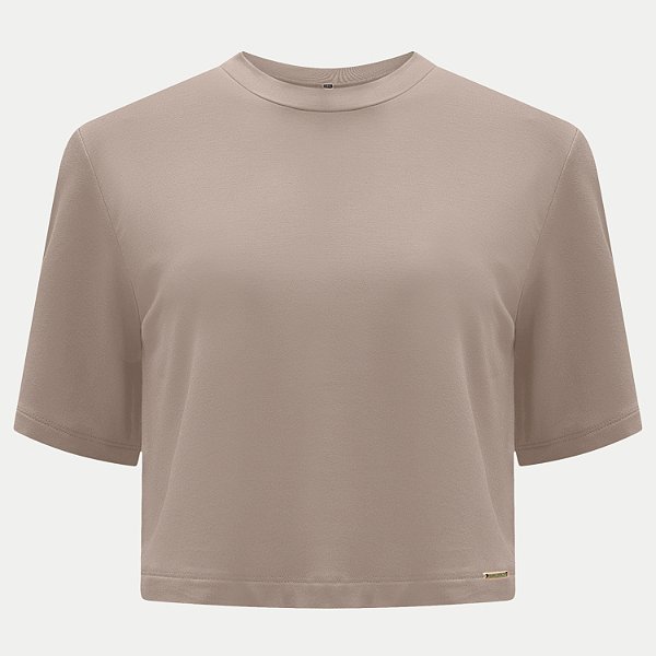 BLUSA LUNENDER MANGA CURTA MALHA CINZA FEMININO ADULTO