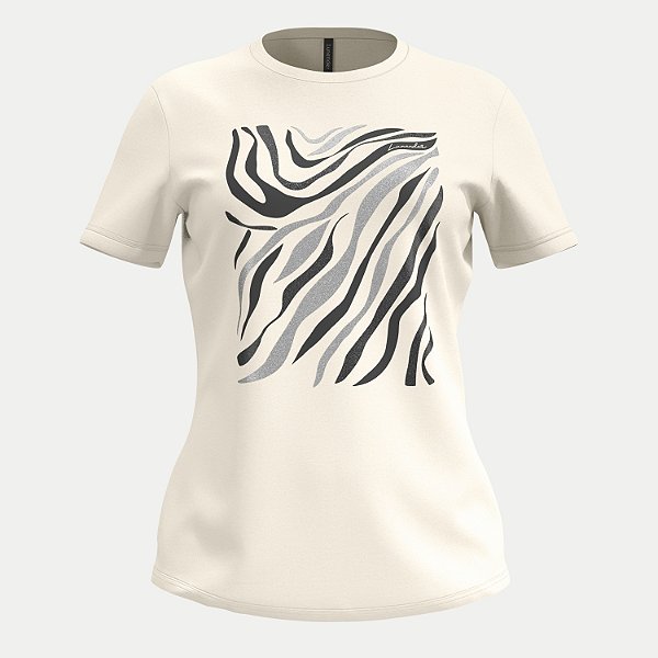 BLUSA LUNENDER MANGA CURTA T-SHIRT ALGODÃO SILKADA OFFWHITE FEMININO ADULTO