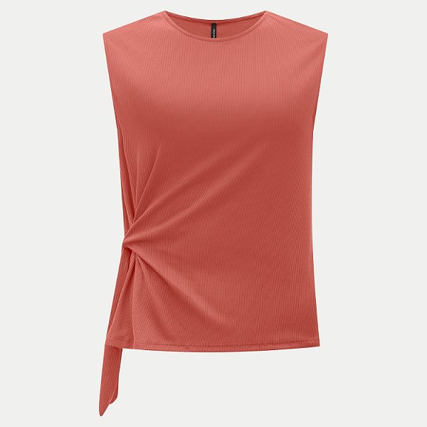 BLUSA LUNENDER REGATA MALHA CANELADA LARANJA FEMININO ADULTO
