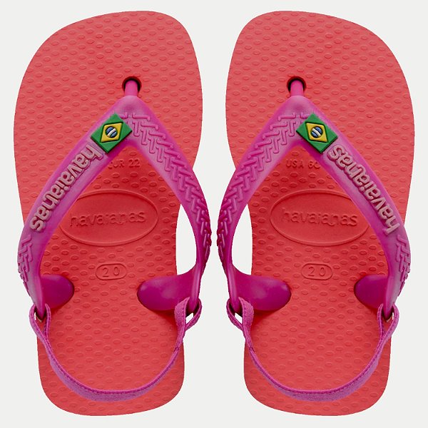 CHINELO HAVAIANAS BABY BRASIL DEDO CORAL FEMININO INFANTIL