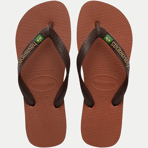 CHINELO HAVAIANAS BRASIL LOGO DEDO CAFÉ UNISEX ADULTO