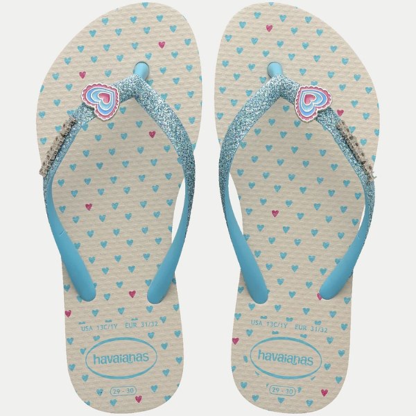 CHINELO HAVAIANAS KIDS SLIM GLITTER II CREME FEMININO INFANTIL