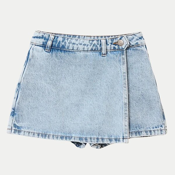 SHORT SAIA HERINGKIDS JEANS CLARO BRUTO BÁSIC FEMININO INFANTIL