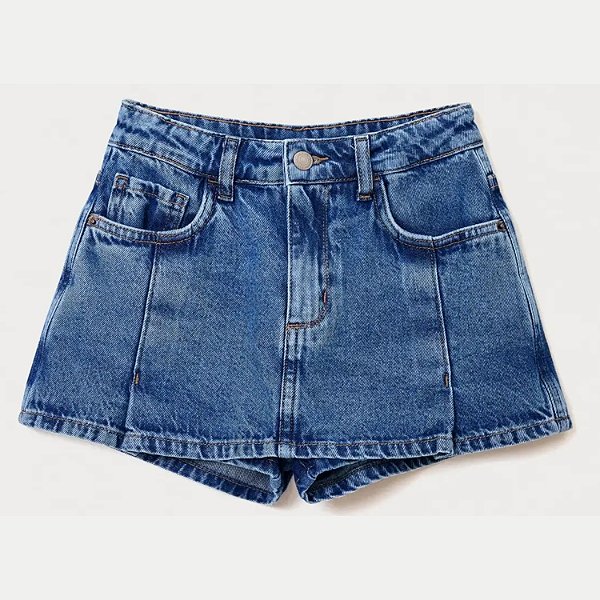 SHORT SAIA HERINGKIDS JEANS MÉDIO BRUTO BÁSIC FEMININO INFANTIL