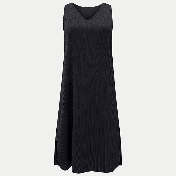 VESTIDO LUNENDER REGATA TECIDO PLANO PRETO FEMININO ADULTO