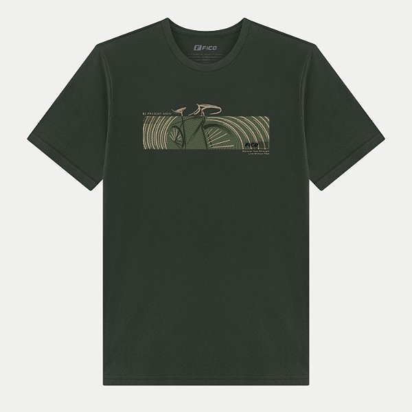 CAMISETA FICO MANGA CURTA COMFORT ALGODÃO SILKADA VERDE MASCULINO ADULTO