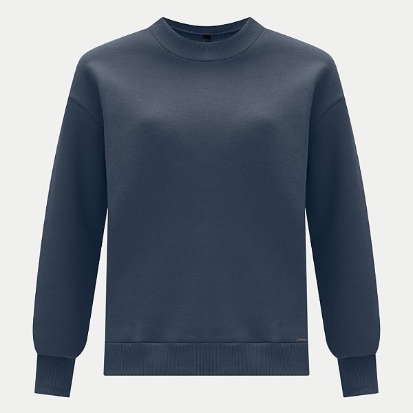 BLUSÃO LUNENDER MOLETOM CARECA AZUL MARINHO FEMININO ADULTO