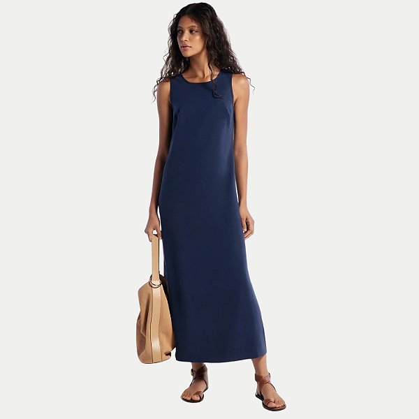 VESTIDO HERING REGATA VISCOSE E POLIESTER AZUL MARINHO FEMININO ADULTO