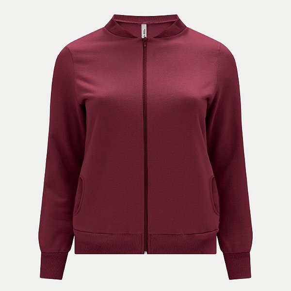 JAQUETA LUNENDER MAIS MULHER MOLETOM SEM CAPUZ BORDÔ FEMININO ADULTO