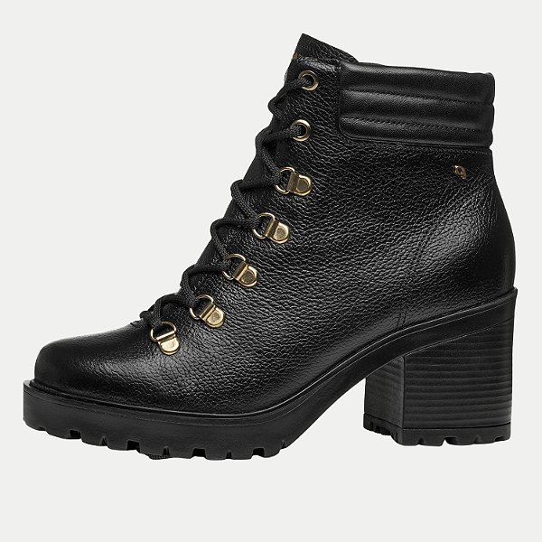 BOTA PEGADA COTURNO COURO SALTO ALTO PRETO FEMININO ADULTO