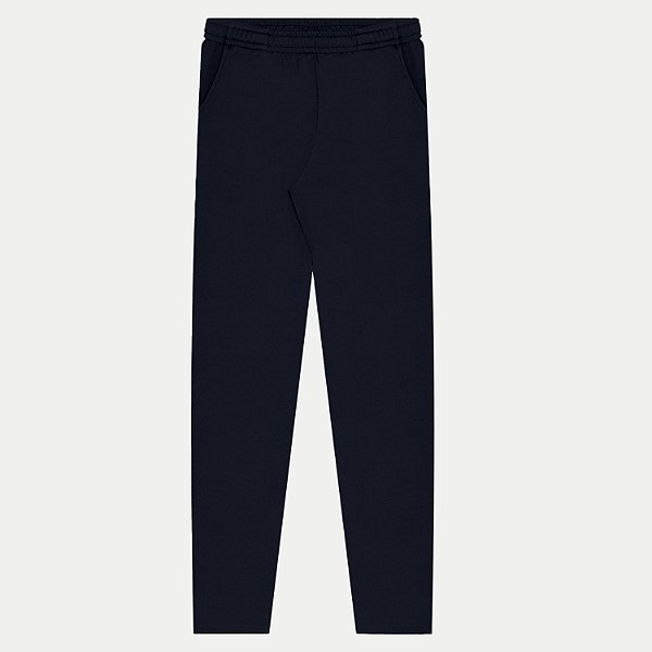 CALÇA FICO MOLETOM CASUAL SEM PUNHO PRETO MASCULINO ADULTO