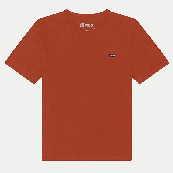 CAMISETA FICO MANGA CURTA COMFORT LISA GOLA REDONDA LARANJA UNISEX ADULTO