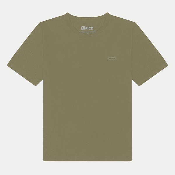 CAMISETA FICO MANGA CURTA COMFORT LISA GOLA REDONDA VERDE UNISEX ADULTO