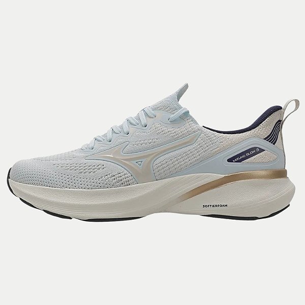 TÊNIS MIZUNO GLOW 3 RUNNING AZUL PASTEL FEMININO ADULTO