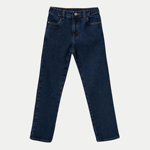 CALÇA HERINGKIDS JEANS ESCURO COM ELASTANO SLIM MASCULINO INFANTIL